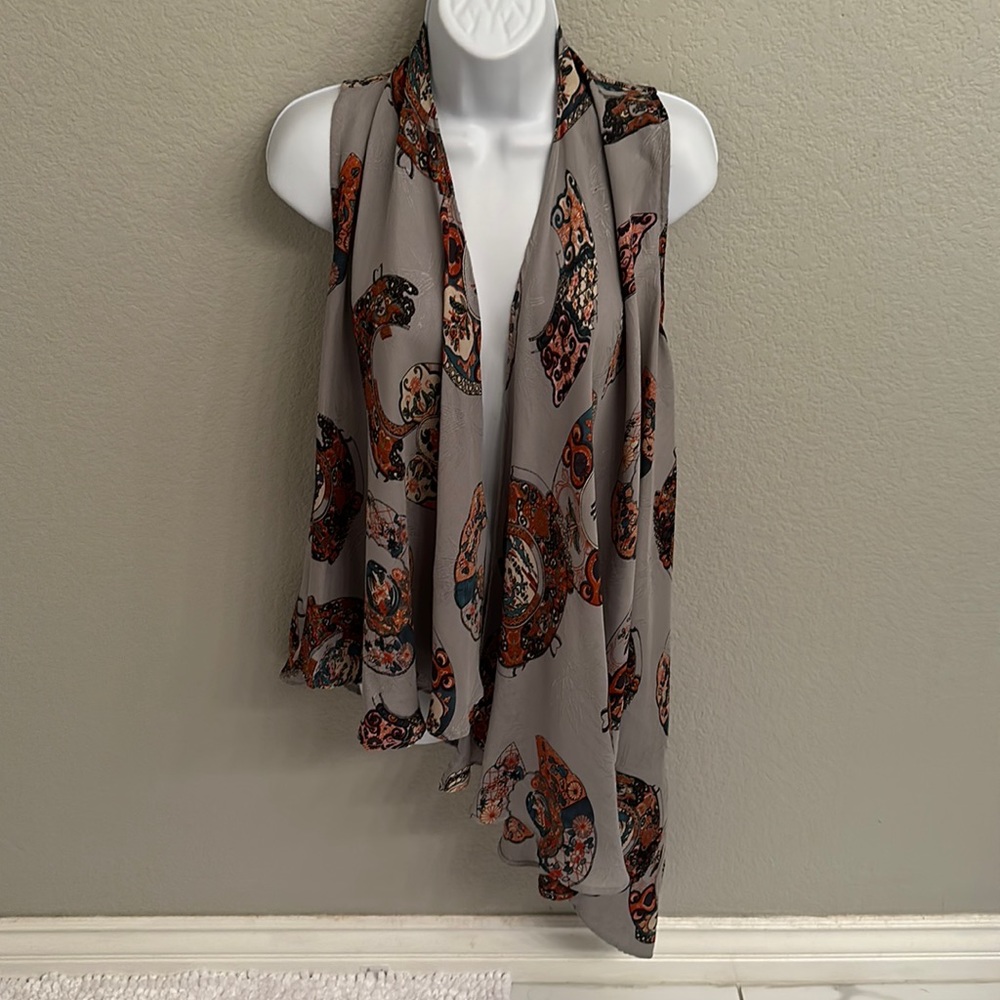 Citron Rayon Silk Asymmetric Vest M